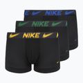 Herren Boxershorts Nike Dri-Fit Essential Micro Trunk 3 pairs black/game royal/malachite/un gold/zoom wb