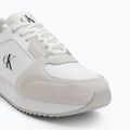 Calvin Klein Damenschuhe YW0YW01644 Runner Laceup Sock Mg Nylon Mix Bright White/Black 7