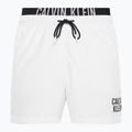 Herren Calvin Klein Medium Double Waistband Swim Shorts weiß