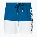 Herren Calvin Klein Medium Drawstring-Block Badeshorts Fayence blau