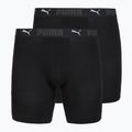 Herrenboxershorts Cotton Long 2 pack black