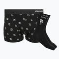 Herren-Boxershorts- und Socken-Set KARL LAGERFELD Ikon Trunk aop karl dot black