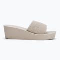 Calvin Klein Damen Flip Flops YW0YW01725 Beach Wedge Slide Canvas Eierschale 2