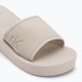 Calvin Klein Damen Flip Flops YW0YW01725 Beach Wedge Slide Canvas Eierschale 7