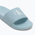 Badeschlappen Schlappen Damen Calvin Klein YW0YW01835 Slide Monogram Wn triple cloud blue 7