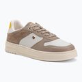 Damenschuhe Tommy Hilfiger Sporty Cupsole Tumbled Leather coastal taupe/ecru/yellow
