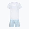 Herrenpyjama Calvin Klein LV00NM2903 classic white top/aurora stripe