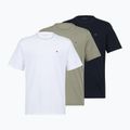 Herren-Shirt Tommy Hilfiger Cotton Short 3 pack navy blue/utility sage/white