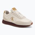 Herrenschuhe Calvin Klein YM0YM01361 Retro Runner Ess Mix Matt white swan/tofu/amber gold