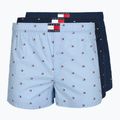 Herrenboxershorts Tommy Hilfiger Woven Boxer Print 3 pack chambray flag/carb navy/c navy flag