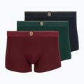 Herrenboxershorts Tommy Hilfiger Trunk 3 pack navy blue/nocturnal green/burgundy