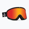 Skibrille Volcom Footprints matte black stone/red chrome/yellow