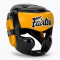 Boxhelm Fairtex Diagonal Vision SPaarring Headguard - Full Head Coverage black/yellow