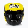 Boxhelm Fairtex Diagonal Vision SPaarring Headguard - Full Head Coverage black/yellow 2