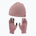 Damen Nike Fleece Mütze + Handschuhe Set rot Sternenstaub/rot Sternenstaub/Silber