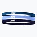 Kopfband Nike Elastic Headbands 2.0 3 Stk. industrial blue/university blue/purple ink