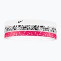 Stirnband Nike Printed Headbands 3 Stk. white/aster pink/black