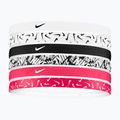 Stirnbänder Nike Headbands Printed 6 Stk. white/aster pink/black