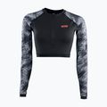 Damen UV-Shorty Langarm Schwimmanzug schwarz