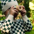 KID STORY Kinder Wintermütze Merino grün Schachbrett 8