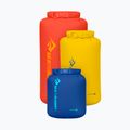 Set wasserdichter Beutel Sea to Summit Lightweight Dry Bag 3 pcs. 3, 5, 8 l surf the web/sulphur/spicy orange