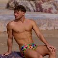 Herren-Badeboxershorts Funky Trunks Sidewinder Trunks berry good 6