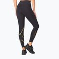 Damen Trainingsleggings 2XU Force Mid-Rise Compression schwarz und gold WA5367B 4