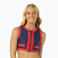 Rip Curl Coco Short Sleeve Vest Badeanzug Top rot/dunkelblau