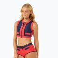 Rip Curl Coco Short Sleeve Vest Badeanzug Top rot/dunkelblau 4