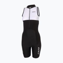 Damen-Triathlonanzug ZONE3 Lava Long Distance Trisuit black/white/green
