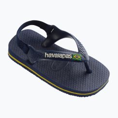 Havaianas Baby Brasil Logo II marineblau / zitrusgelb Kindersandalen