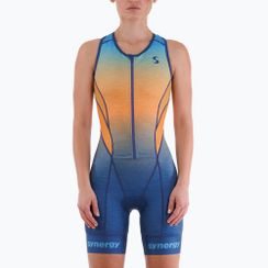 Damen-Triathlonanzug Synergy Pro Sleeveless Racerback Trisuit orange wave