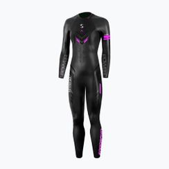 Damen-Triathlon-Neoprenanzug Synergy Endorphin Full Sleeve 5/3 mm black/pink