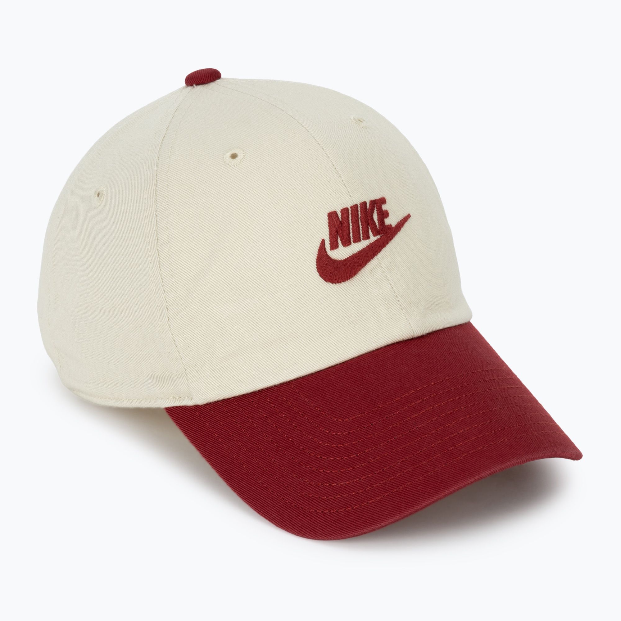 Basecap Nike Club Unstructured Futura Wash light khaki/team crimson ...