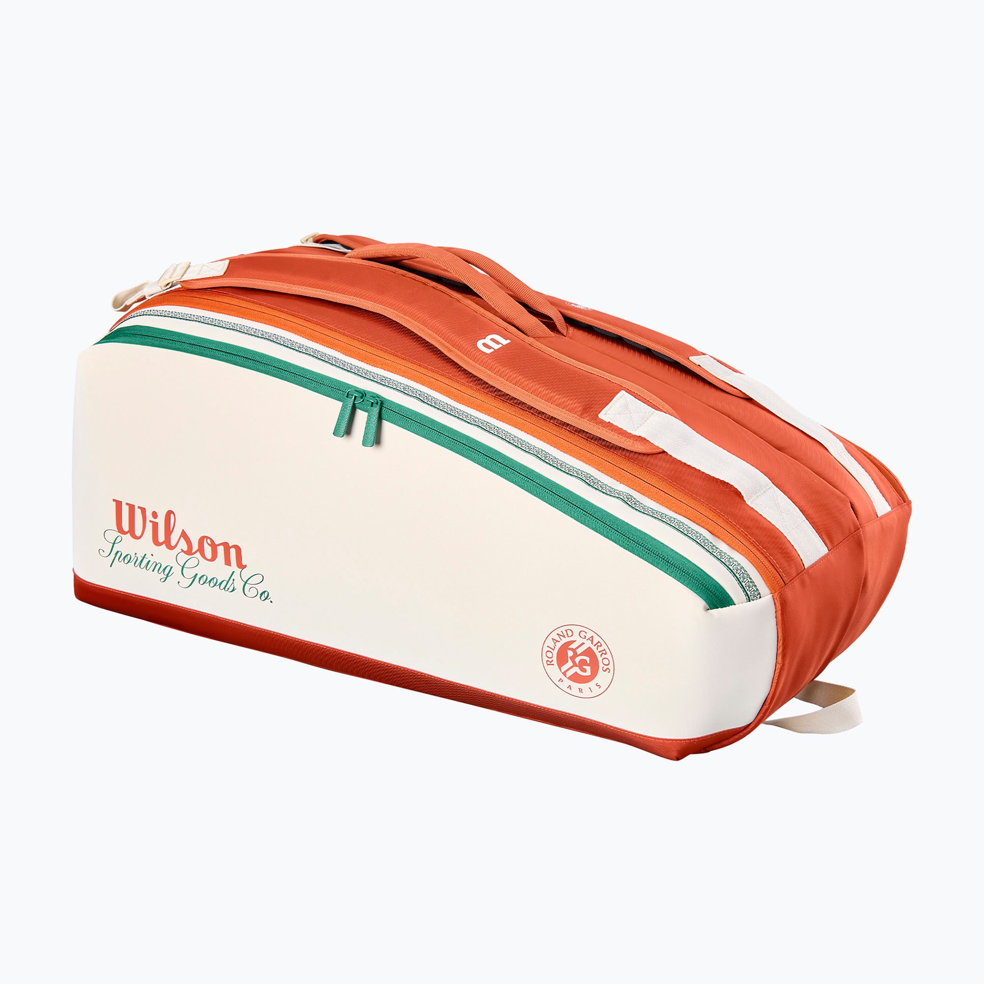 Wilson Roland Garros Super Tour Tennistasche 9Pk 2026 Cream clay green Wilson Roland Garros Super Tour Tennistasche 9Pk 2026 Cream clay green