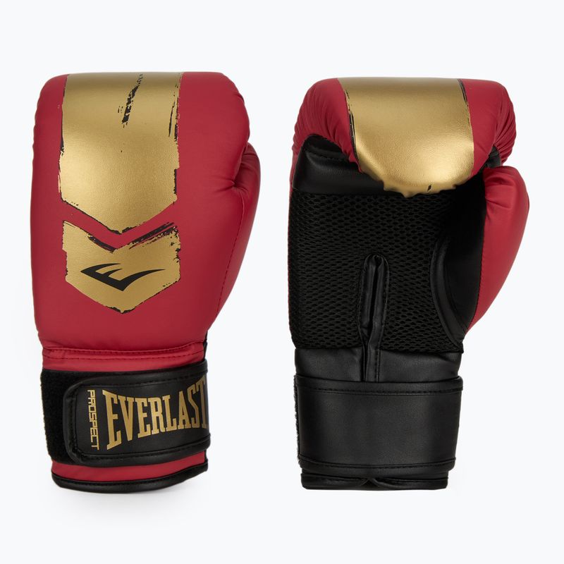 Everlast Prospect 2 Boxset Helm + Schilde + Handschuhe rot/gold 3