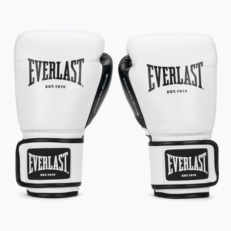 Boxhandschuhe Everlast Powerlock OG H&L Leather Advanced Training white/black 2