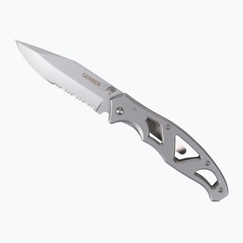 Gerber Paraframe II Folder Gezacktes Silber Wandermesser 31-003619