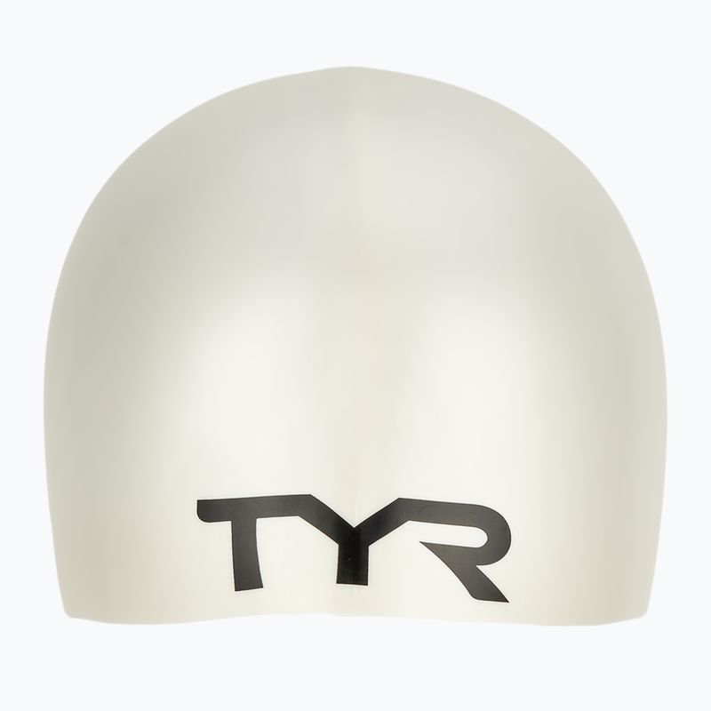 Kinderschwimmkappe TYR Wrinkle-Free Silicone weiß