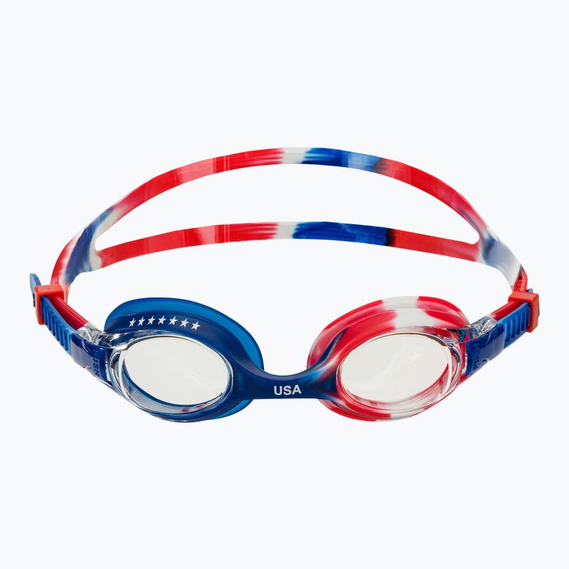 TYR Schwimmbrille USA klar/rot/marine 2