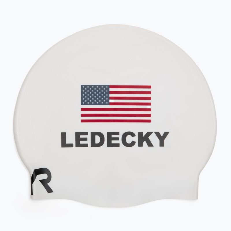 Schwimmkappe TYR Ledecky Silicone white 2