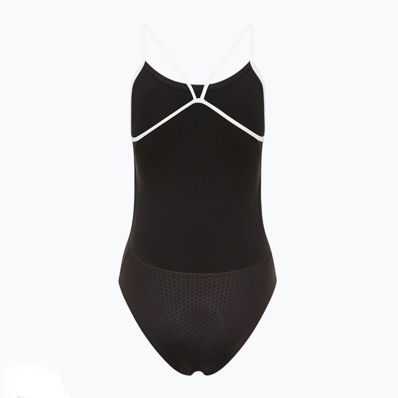 Einteiliger Badeanzug TYR Hexa Cutoutfit schwarz/weiß 2