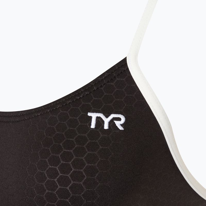 Einteiliger Badeanzug TYR Hexa Cutoutfit schwarz/weiß 3
