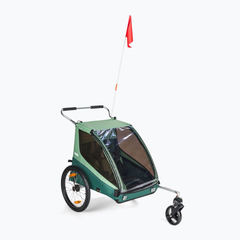 Thule Coaster XT Fahrradanhänger+Kinderwagen zweisitzig grün 10101820