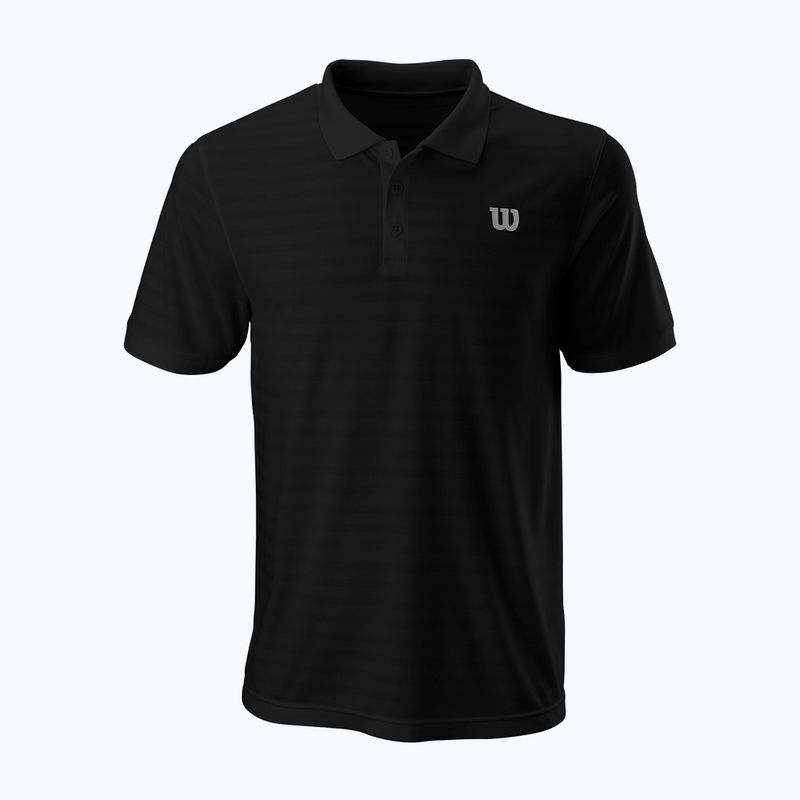 Herren Tennishemd Wilson Stripe Polo schwarz WRA789707