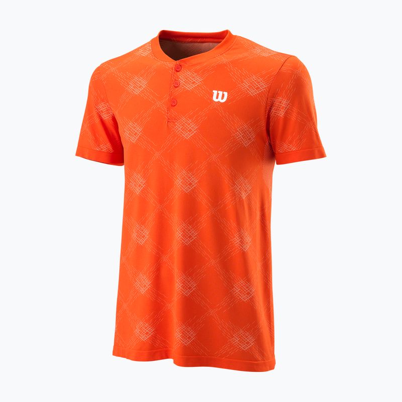 Herren-Tennisshirt Wilson PWR SMLS Henley III orange WRA804501