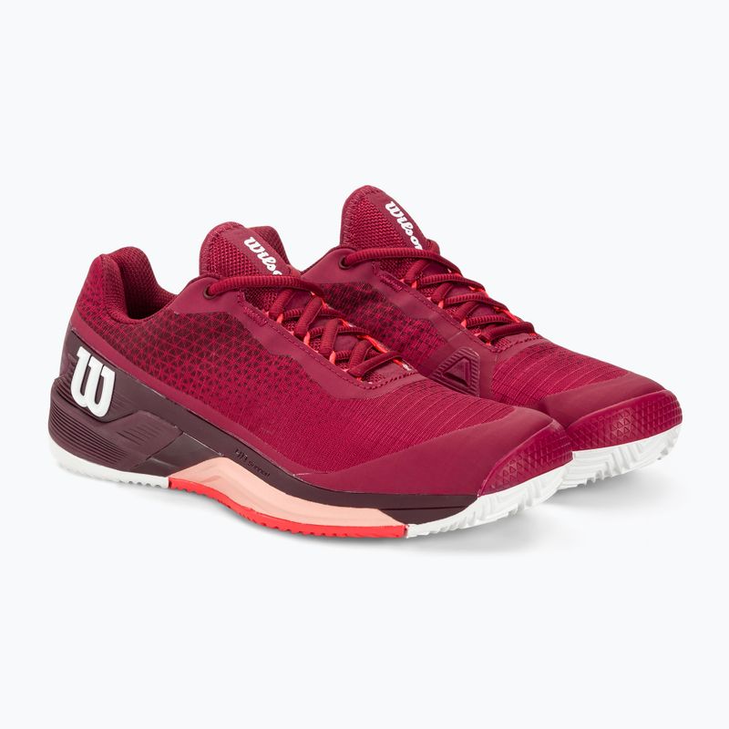 Damen Tennisschuhe Wilson Rush Pro 4.0 Clay beetrot/weiß/tropischer Pfirsich 4