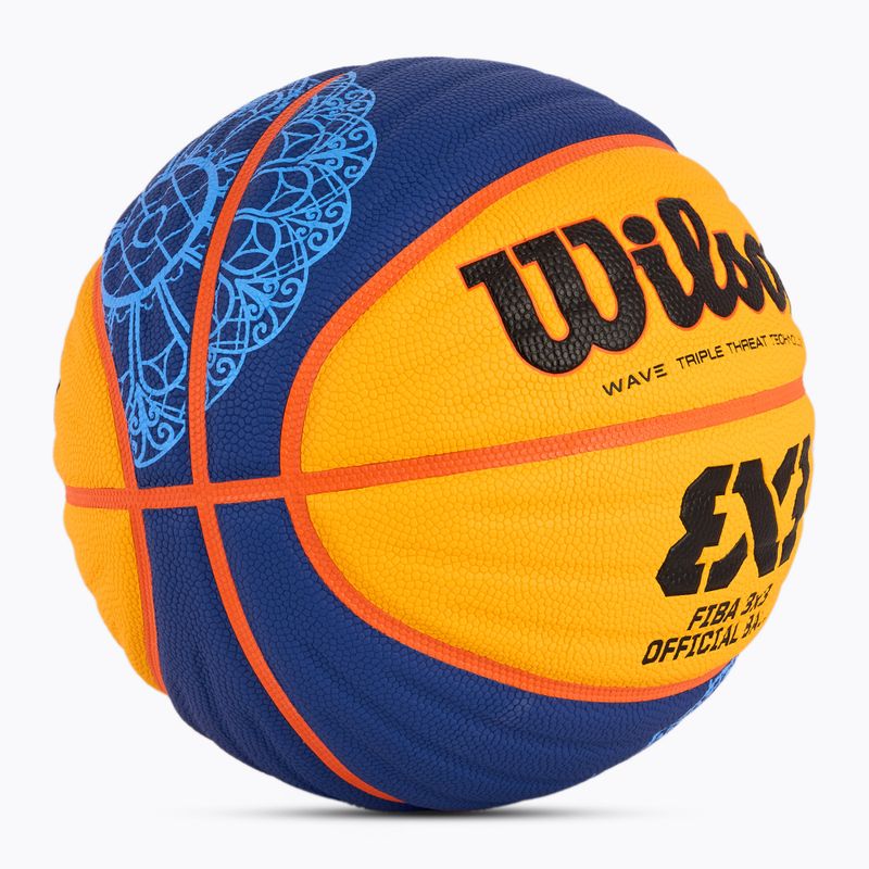 Wilson Fiba 3x3 Game Ball Paris Retail Basketball 2024 blau/gelb Größe 6 2