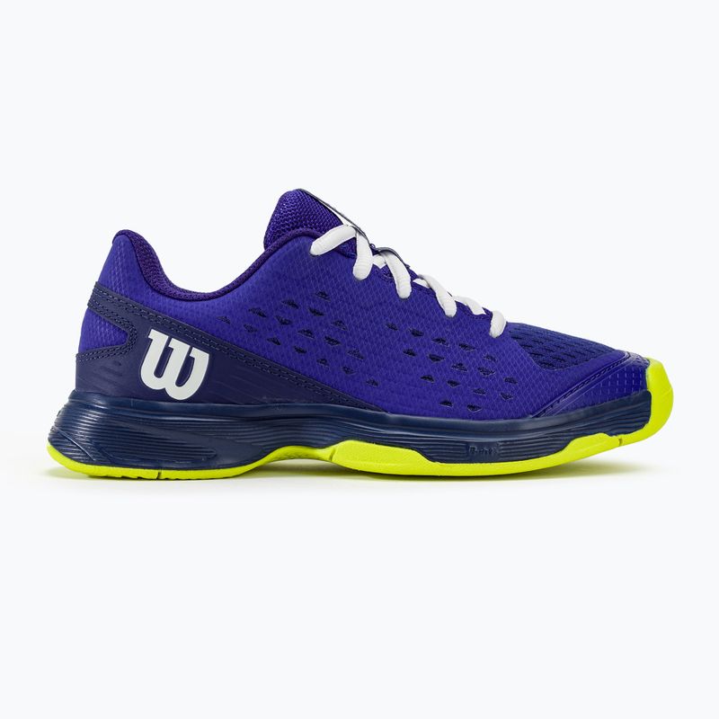 Wilson Rush Pro L Jr Kinder-Tennisschuhe blau/blauer Druck/sicherheitsgelb 2