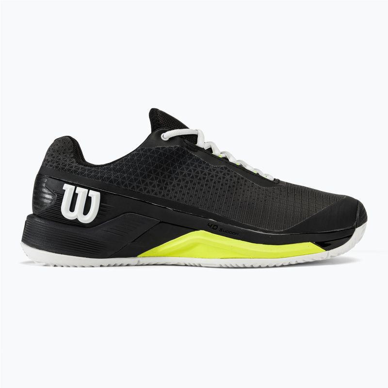 Herren Tennisschuhe Wilson Rush Pro 4.0 Clay schwarz/weiß/sicherheitsgelb 2